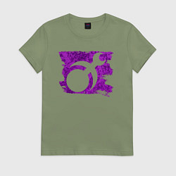 Футболка хлопковая женская Знак Слаанеш пятно, цвет: авокадо