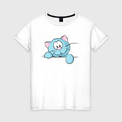 Женская футболка Милый котик с лапкой