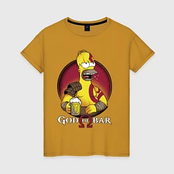 Женская футболка Homer god of bar