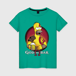 Женская футболка Homer god of bar