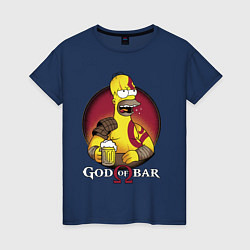 Женская футболка Homer god of bar