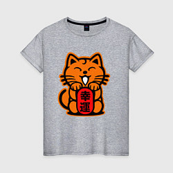 Футболка хлопковая женская JDM Cat, цвет: меланж