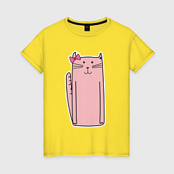 Женская футболка Розовая кошечка