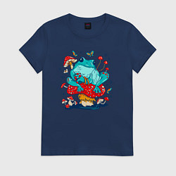 Женская футболка Лягушка в мухоморах