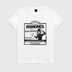 Футболка хлопковая женская Live at the Palladium, NY - Ramones, цвет: белый