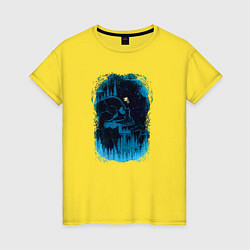 Футболка хлопковая женская MTB Skull, цвет: желтый