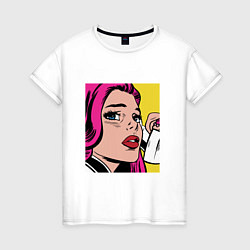 Женская футболка Девушка в стиле ПОП Арт Girl Pop Art