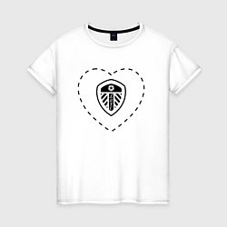 Женская футболка Лого Leeds United в сердечке