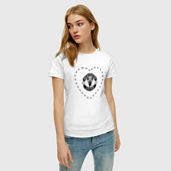Футболка хлопковая женская Лого Manchester United в сердечке, цвет: белый — фото 2