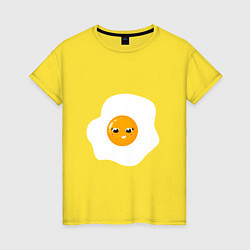 Женская футболка Веселая яичница глазунья, завтрак с улыбкой