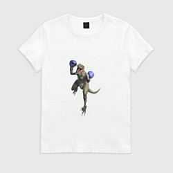 Футболка хлопковая женская DINOSAUR BOXER, цвет: белый