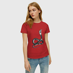Футболка хлопковая женская Кобра Cobra, цвет: красный — фото 2