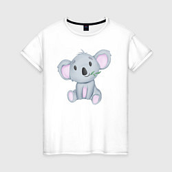 Женская футболка Милая Коала Сидит С Веточкой