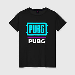 Женская футболка Символ PUBG в неоновых цветах