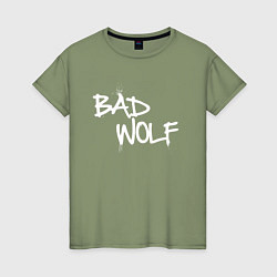 Футболка хлопковая женская Bad Wolf злой волк, цвет: авокадо