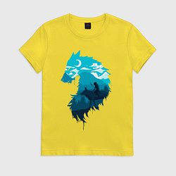 Женская футболка Принцесса Мононоке волчий силуэт