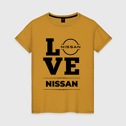 Футболка хлопковая женская Nissan Love Classic, цвет: горчичный