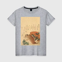 Женская футболка Японская гравюра Карп