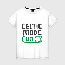 Футболка хлопковая женская Celtic Mode On, цвет: белый