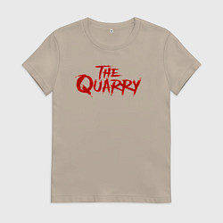 Футболка хлопковая женская The Quarry logo, цвет: миндальный