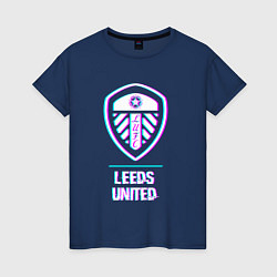 Женская футболка Leeds United FC в стиле Glitch