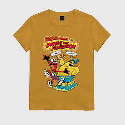 Футболка хлопковая женская ToeJam & Earl, цвет: горчичный