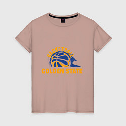 Футболка хлопковая женская Golden State Basketball, цвет: пыльно-розовый
