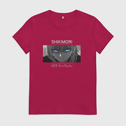 Футболка хлопковая женская Micchon Shikimori Kawaii dake ja Nai, цвет: маджента