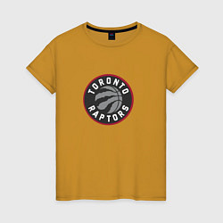 Футболка хлопковая женская Торонто Рэпторс NBA, цвет: горчичный