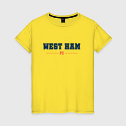 Футболка хлопковая женская West Ham FC Classic, цвет: желтый