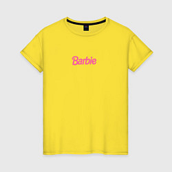 Футболка хлопковая женская Barbie mini logo, цвет: желтый