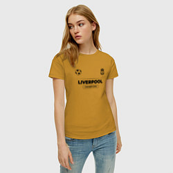 Футболка хлопковая женская Liverpool Униформа Чемпионов, цвет: горчичный — фото 2