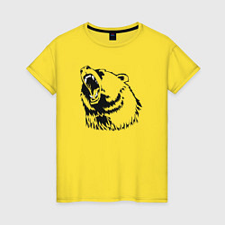 Женская футболка Медведь арт чб