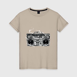 Футболка хлопковая женская Wu-Tang Boombox, цвет: миндальный