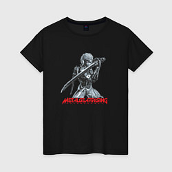 Футболка хлопковая женская Райден из Metal Gear Rising с мечом, цвет: черный