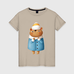 Женская футболка Медведица в шубке