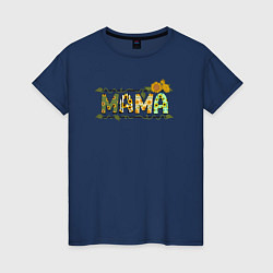 Женская футболка МАМА - цветочные буквы