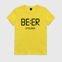 Футболка хлопковая женская Beer oclock, цвет: желтый