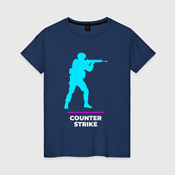 Женская футболка Символ Counter Strike в неоновых цветах