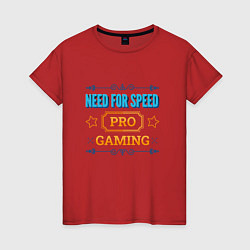 Футболка хлопковая женская Игра Need for Speed PRO Gaming, цвет: красный