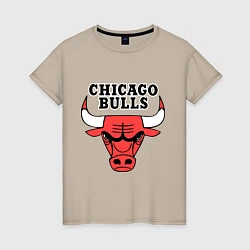 Футболка хлопковая женская Chicago Bulls, цвет: миндальный