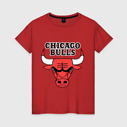 Футболка хлопковая женская Chicago Bulls, цвет: красный