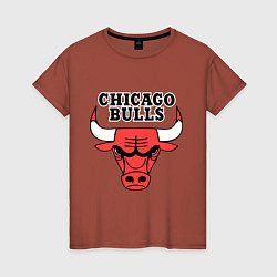 Футболка хлопковая женская Chicago Bulls, цвет: кирпичный