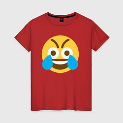 Женская футболка Сумасшедший смеющийся эмодзи-смайл