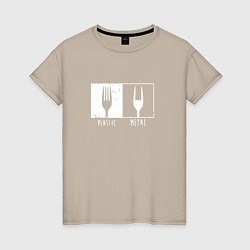 Женская футболка Пластик - Метал
