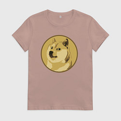 Женская футболка Пёсик Доге в круге