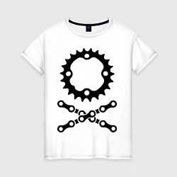 Женская футболка Велосипедная цепь и звездочка