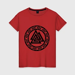 Женская футболка Валькнут - символ Одина