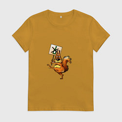 Женская футболка Белка против пьянства