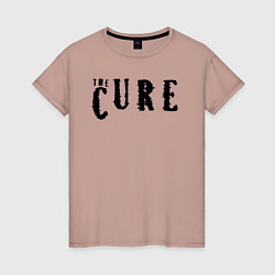 Футболка хлопковая женская The Cure лого, цвет: пыльно-розовый